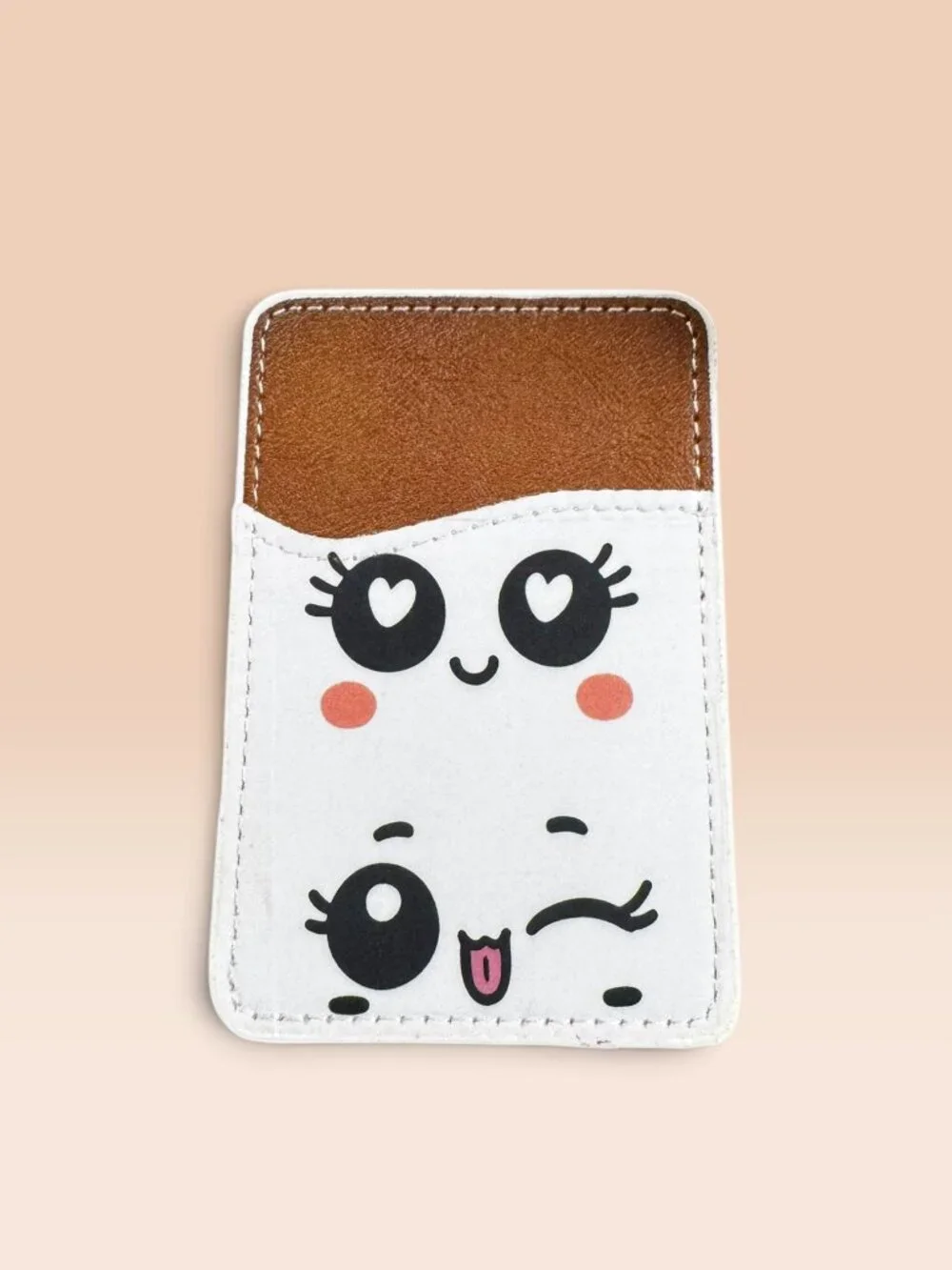 Kawaii Face Phone Card Holder Wallet,